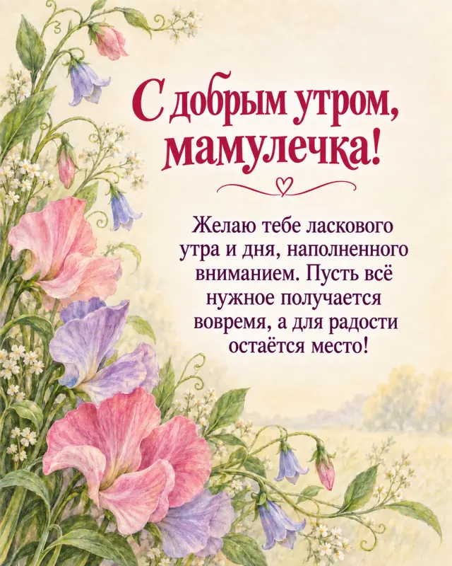 С добрым утром, мамулечка! — пастельная цветочная нежность