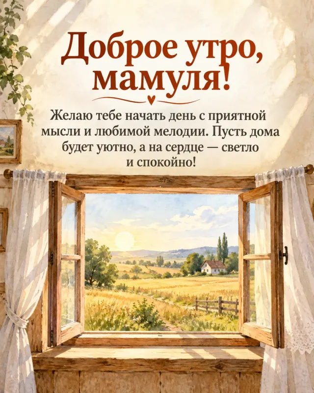 Доброе утро, мамуля! — деревенское утро у открытого окна
