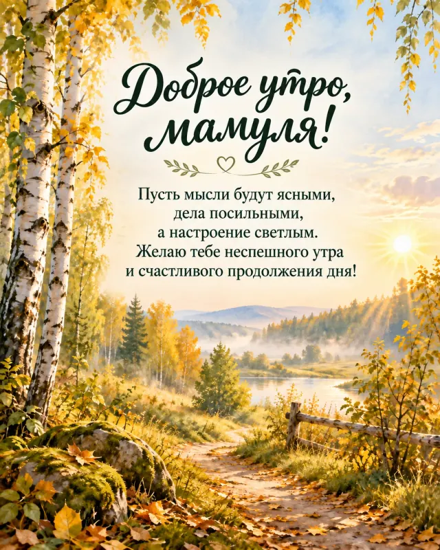 Доброе утро, мамуля! — лесная тропинка в золотом свете