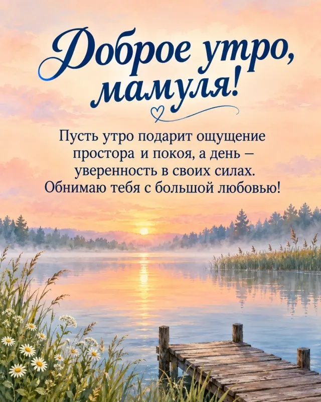 Доброе утро, мамуля! — нежный рассвет над озером